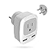 Israel Palestine Power Adapter Plug, TESSAN Type H 3-Prong Grounded Travel Plug Adaptor for US to Israeli with 2 USB Phone Charger & 1 American Outlet