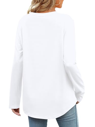Elesomo Womens Shirts Casual Fall Crew Neck Long Sleeve Tunic Tops Tees - Image 5