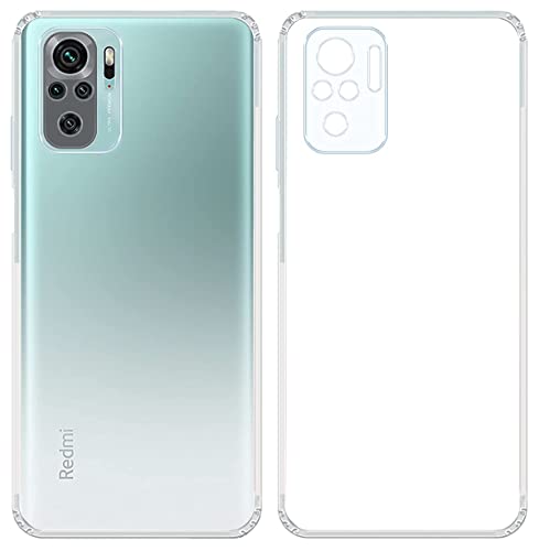 Image of Soft Flexible Silicone Back Cover Compatible with Xiaomi Redmi Note 10s / Redmi Note 10, Transparent Case