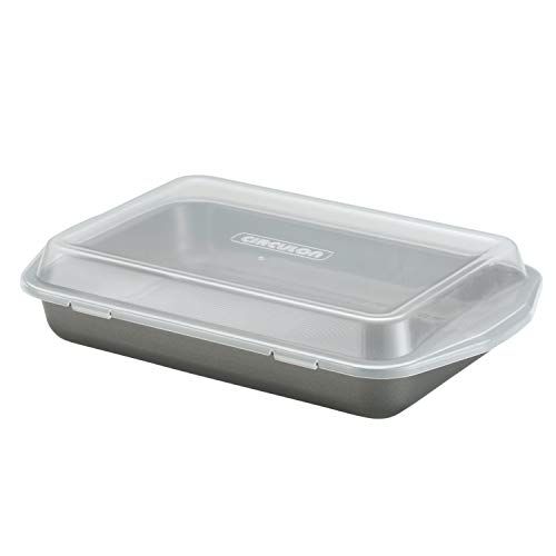 Circulon Total Nonstick Baking Pan With Lid Nonstick Cake Pan With Lid Rectangle - 9 Inch x 13 Inch Gray