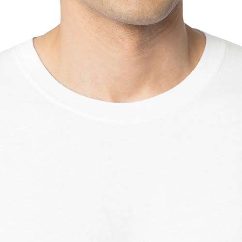 Fruit Of The Loom Mens Eversoft Cotton Shirts, Breathable & Moisture Wicking With Odor Control, Sizes S-4x, Crew - 2 Pack - White, Large US