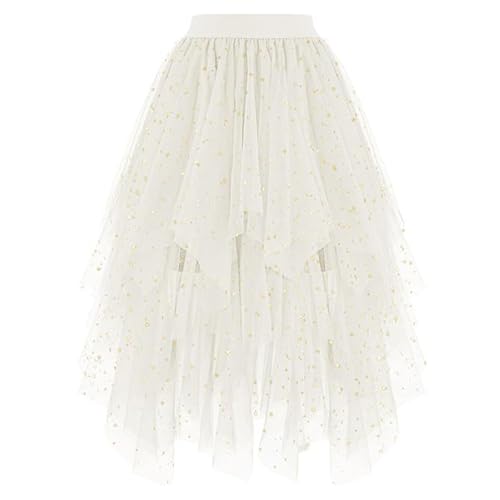 Tüllrock Damen 50Er Rock Retro Ballet Tanzrock 3-Lagig Tüll Ballett Tütü Rockabilly Petticoat Unterrock Tanzkleid Ballkleid Abendkleid Gelegenheit...