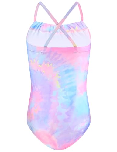 Image of TENVDA Girls Swimsuit Summer Beach Sport Halter Bathing Suits One Piece Swimwear for 2-12 Years Old Kids