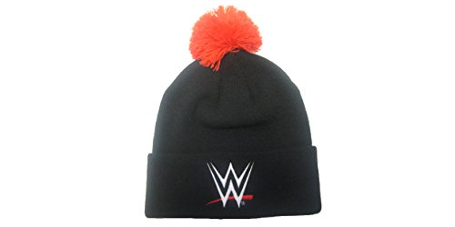 WWE オフィシャル ボンボン付き ニットキャップ（ブラック）