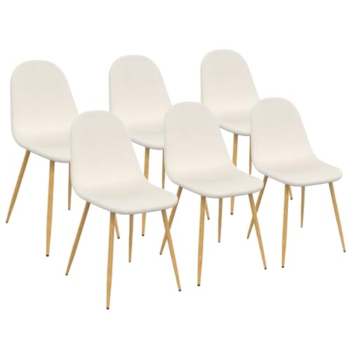 IDMarket - Lot de 6 chaises Dari en Tissu Bouclette pour Salle à Manger