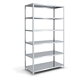 hofe Schwerlast-Schraubregal, verzinkt - Regalhöhe 2500 mm - Grundregal, Breite x Tiefe 1300 x 800 mm
