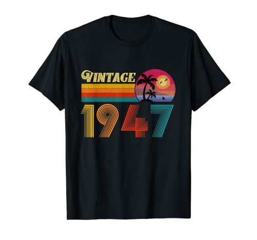 75 cumpleaños regalo 75 años hombres mujeres retro vintage 1947 Camiseta