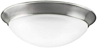 NOVELUX LED Flush Mount Ceiling Fixture，11Inch 15W(75W Equivalent), Dimmable 600lumens, 3000K(Soft White Glow), Glass Brushed Nickel Round Lighting Fixture for Kitchen Hallway Bathroom Stairwel etc.
