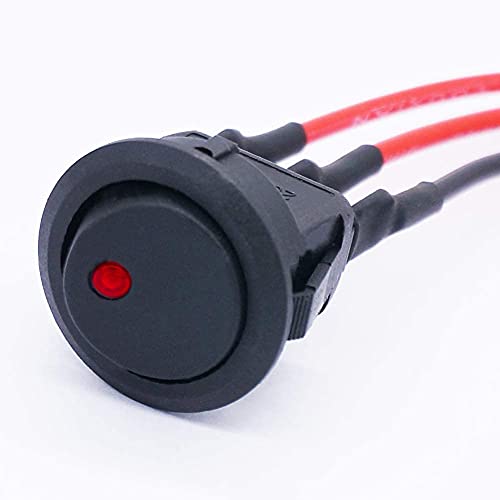 Twidec/8Pcs Spst Round Dot Lighted Rocker Switch Toggle Control For Car Or Boat 20A 12V Dc On/Off 4 Colors Led Light With Pre-Soldered Wires Kcd2-102N-4C-X #TOP4