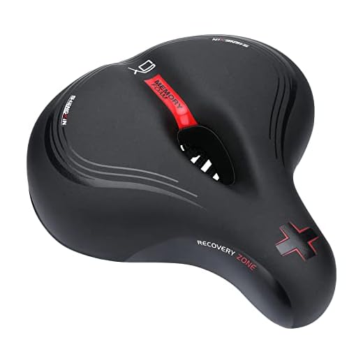 JiangHanm Comfortable Bike Seat Cushion -Bicycle Seat for Men Women with Dual Shock Absorbing Ball Memory Foam Waterproof Wide Bicycle Saddle， Universal Fit for Indoor/Outdoor Bikes with Reflect