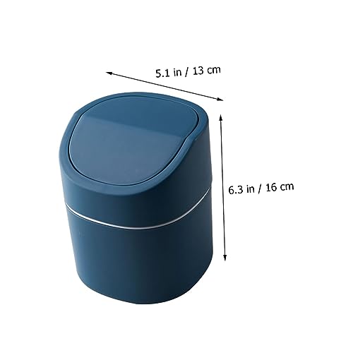 Mini caneca de basura rectangular pequeña color azul oscuro miniatura 5