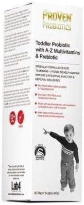 Proven Probiotics Lactobacillus & Bifidus with A-Z Multivitamins & Prebiotic for Toddlers 30 days supply 60g