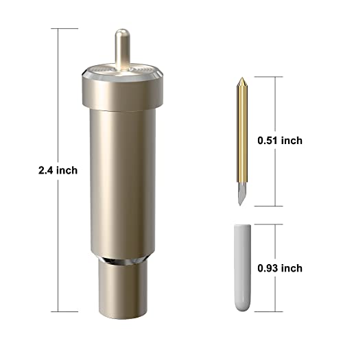 Premium Fine Point Cut Housing + Replacement Fine Point Blade Compatible With Cricut Explore Air2/ Air3/ Cricut Maker/Maker 3 , Cut Thin To Medium Thickness Materials, Original Version(2 Blades) (Gold) #TOP2