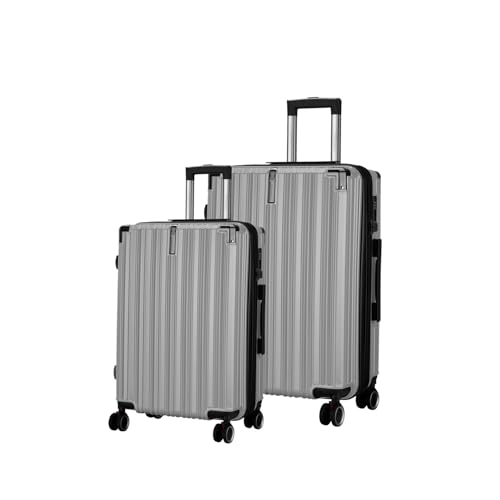 Maleta Nova Cabin and Check-in Medium Luggage| TSA Lock, 8 Spinner Shock-Absorbing Wheels | Trolley Bags for Travel Set of 2 | Suitcase | Luggage Bags for Travel (Grey, Set of 2 (Small-Medium))