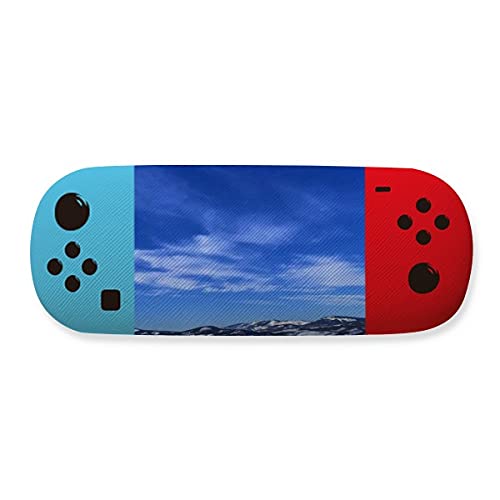 Étui de rangement pour lunettes évitant les rayures motif montagne bleu