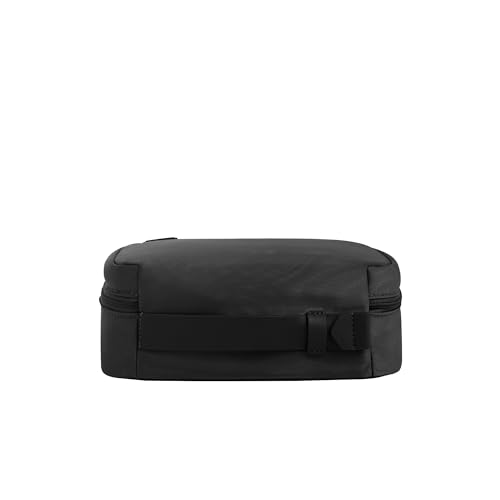 Image of Away Small Toiletry Bag - Water-Repellent Travel Toiletry Bag with Clamshell Opening, Interior Compartments, Retractable Top Handle - Jet Black