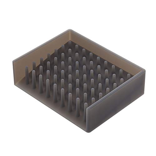 YAMAZAKI home 2995 Self Draining Soap Tray-Floating Holder Dish for Sink, Black