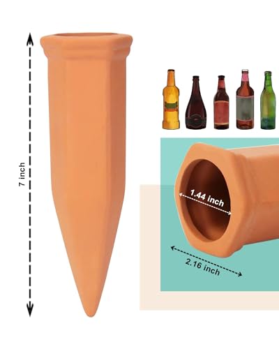 Image of vensovo 10pcs Terracotta Watering Spikes - Automatic Self Watering Stakes, Plant Watering Devices for Wine Bottles Recycled Bottles, Clay Plant Garden Waterers for Vacations | Automatic Self Watering Stakes, Plant Watering Devices for Wine Bottles Recycled Bottles