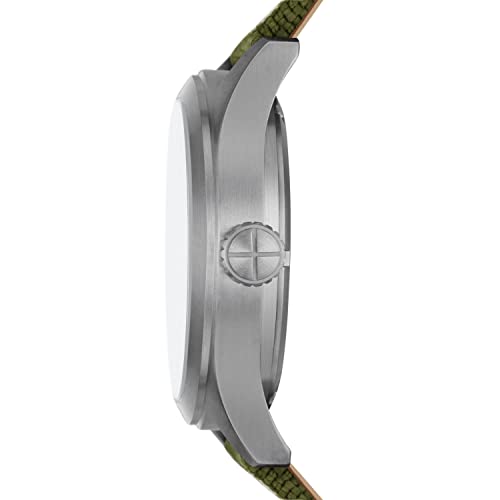 Fossil Men's Defender Solar-Powered Stainless Steel And Nylon Watch, Color: Silver, Green (Model: Fs5977) #TOP2