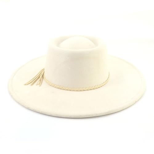 Image of LIDHAY Wide Brim Fedora Hat for Men Women Big Rancher Felt Hat Pork Pie Jazz Hat