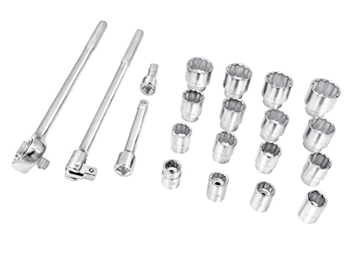 21-Pieces 3/4" Inch Drive Socket Wrench With Carry Case，45 Carbon Steel #TOP1