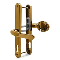 TSS UPVC Door Handle Pair Set With Offset Levers, 92/62mm PZ Centres (Internal = 92mm / External 62mm), Sprung, 200mm Screw To Screw, Backplate 250mm X 34mm (Polished Chrome - View #7