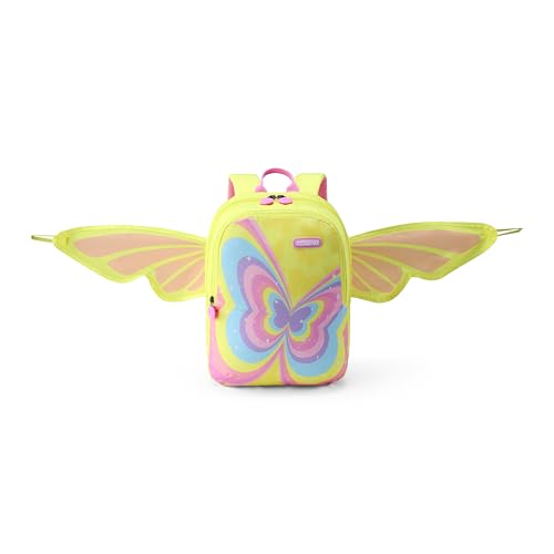 Image of American Tourister Swiddle 4.0Bp Buterfly Ylw, Kids Activity Backpack, Age 4-6 Years, 2 Full Compartments