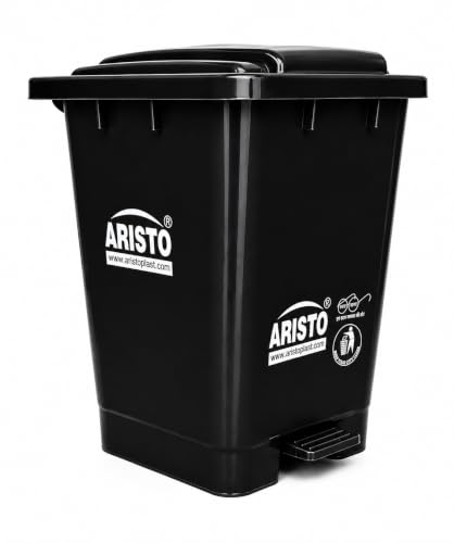 Image of ARISTO Plastic Pedal Garbage Waste Dustbin 45 LTR BLACK