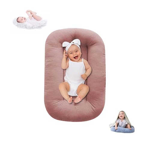 Image of Baby Lounger for Infants 0-12 Months, Bionic Design Baby Lounger Soft Organic Cotton Breathable Lounger, Newborn Babies Essentials Gifts