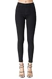 Kan Can Women's Solid Five Pocket High-Rise Skinny Jeans (Black, 26)
