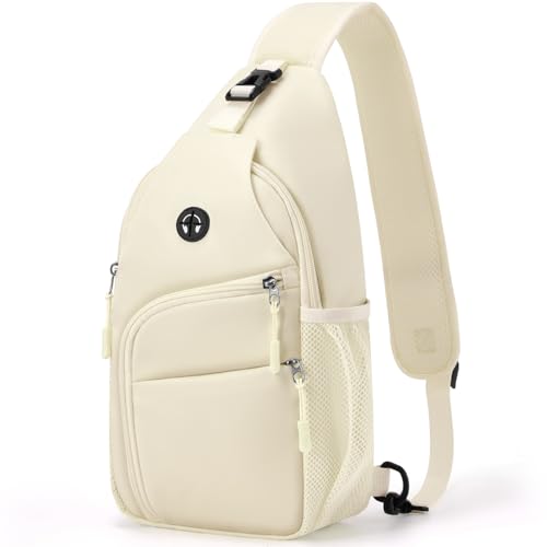 Tuwubi Crossbody Bags for Women Trendy,Sling Bag for Men with Adjustable Shoulder,Travel Essentials Backpack Suitable for Sports Running Traveling Hiking(Beige,Large)