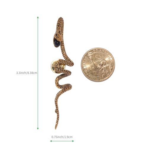 Image of Snake Brooch Metal Vintage Brooch for Women and Men - Lapel Pin, Hat Pin - Birthday and