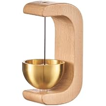 Shopkeepers Doorbell for Opening | Hanging Decoration for Shop Entrance | Wood Doorbell with Brass Bell for Fridge | Unique Office Ornaments Vintage Bell C Shape