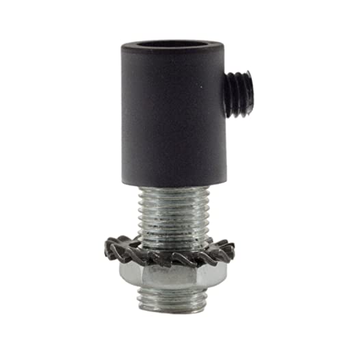 Serre-câble cylindrique en plastique avec tige, écrou et rondelle - Noir