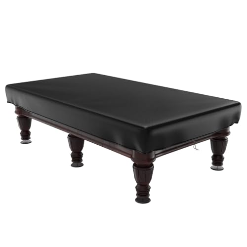 Sarini Billardtisch-Abdeckung, wasserdicht, für den Innen- und Außenbereich, staubdicht, Sonnenschutz, Regenschutz, für Snooker, Billardtisch, Terrassentisch, Schwarz