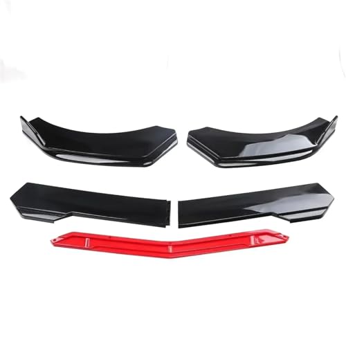 Compatible With Renault Clio 4 5 RS GT 1993-2021 Car Front Bumper Chin Lip Spoilers Body Kits Splitter Skirt Diffuser Protection Guard(Black Red)