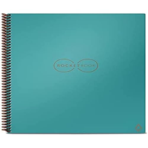 Rocketbook EVR-L-RC-CCE-FR 11 x 8.5 in. Dotted Rule Core Smart Notebook Neptune Teal