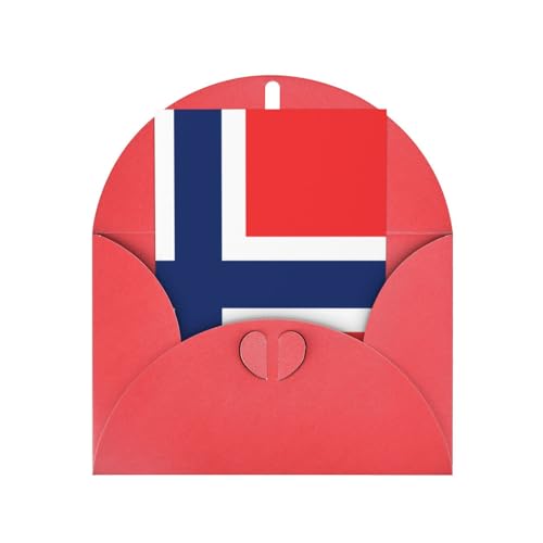 YILEQUAN Norwegian flag - Birthday Wish Greeting Card, Ideal for Friends, Family or Special Someone,Red