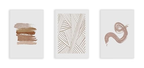 Affiches abstraites neutres Boho lot de toiles minimalistes du milieu du siècle pour salon