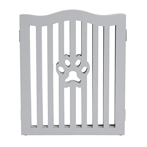 Trimate, Pet Gate, Wooden Free Standing Dog Gate for Small dogs and Cats. Great Folding Fence for Doorways, Halls, Stairs. Grey - Thumbnail 4