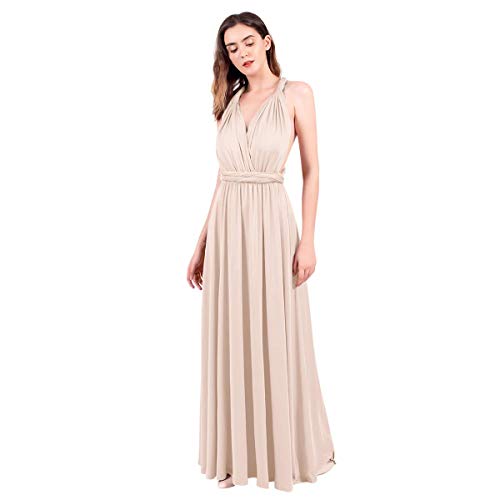 Langes Maxikleid für Damen, schulterfrei, sexy, für Hochzeit, Brautjungfer, Abendkleid, bodenlang, für Abschlussball und Abendveranstaltungen Gr....