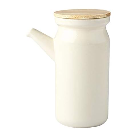 OnePine 500ml Ceramic Oil Dispenser Bottle, Oil Bottle Cruets No Drip, Oil Container for Olive, Dinner Liquid Condiment Dispenser with Lid Cover
