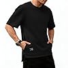 ZJADear Black Short Sleeve T Shirts for Men UK Casual Plain Loose Fit Shirts with Pockets Baggy Crew Neck Tees Breathable Plus Size Tops Lightweight Oversized Pullovers Gym Tees Streetwear 4XL #5