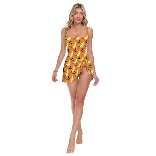 Maillot de bain une pièce sculptant col carré avec motif lune et étoile
