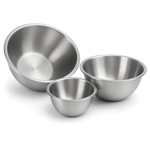 com-four® Juego de cuencos de 3 piezas - Ensaladera en 3 tamaños 20 cm/24 cm/28 cm - Cuenco para mezclar - Cuenco para hornear, servir y picar (03 Stück - Ø 20/24/28cm)