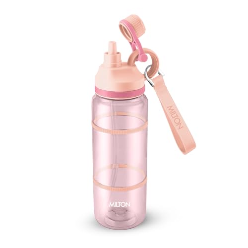 Image of MILTON Fuel 1000 Sipper Water Bottle 1 Litre | BPA Free Plastic Water Bottle for Adults | 100% Leak Proof | Removable Straw | Gym Bottle | Sports & Office Use | 997ml, Pink