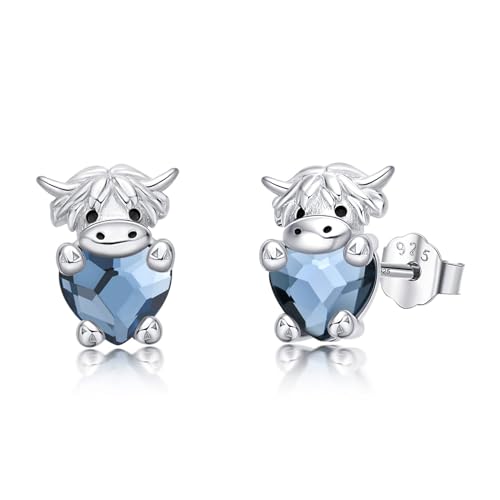 JUSTKIDSTOY Hypoallergenic Earrings Sterling Silver Crystal Cute Animal Studs Earrings for Sensitive Ears Birthday Gifts for Women Girls