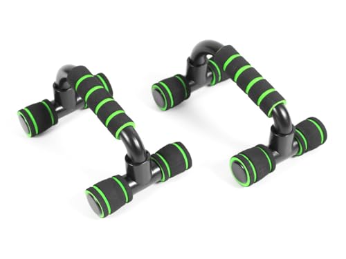 Parallettes Klein 9010079 - Asas para flexiones, fácil de transportar, desmontable, fácil de montar, pequeñas y prácticas, color negro y verde