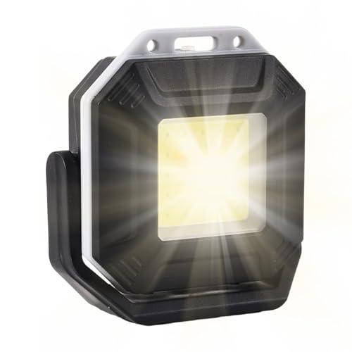 キャンプライト - 充電式LEDトーチ | マグネット式ポータブルキャンプランプ | 明るい防水USB充電式多機能照明 作業場、自動車、ボート、作業現場に最適 (ブラック/カーキ)