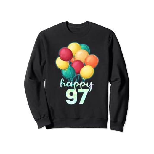 Fun Happy 97 Year Old Coloridos Globos Camisa de 97 cumpleaños Sudadera